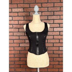 Rayure‎ Paris Zip Corset Crop Tank Black Romantic Chic Clubbing Top Women's 40